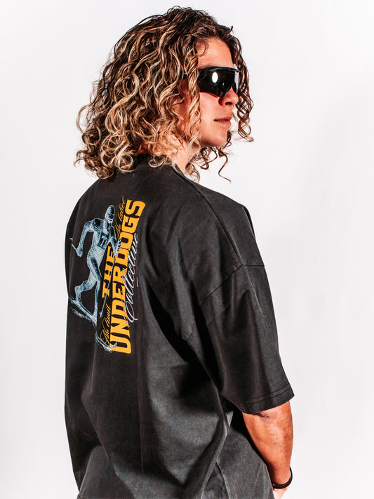 Vintage Black Oversize Boxy Tee - Classic is not dead