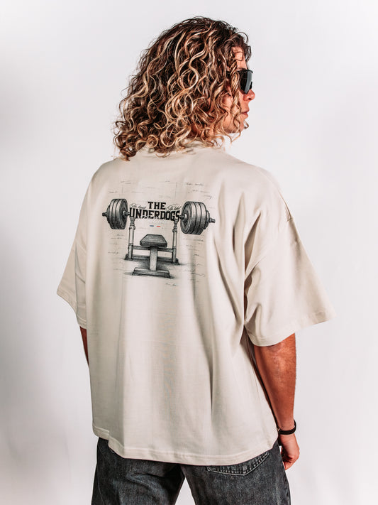 Vintage White Oversized Boxy Tee - The Over 100kg Club