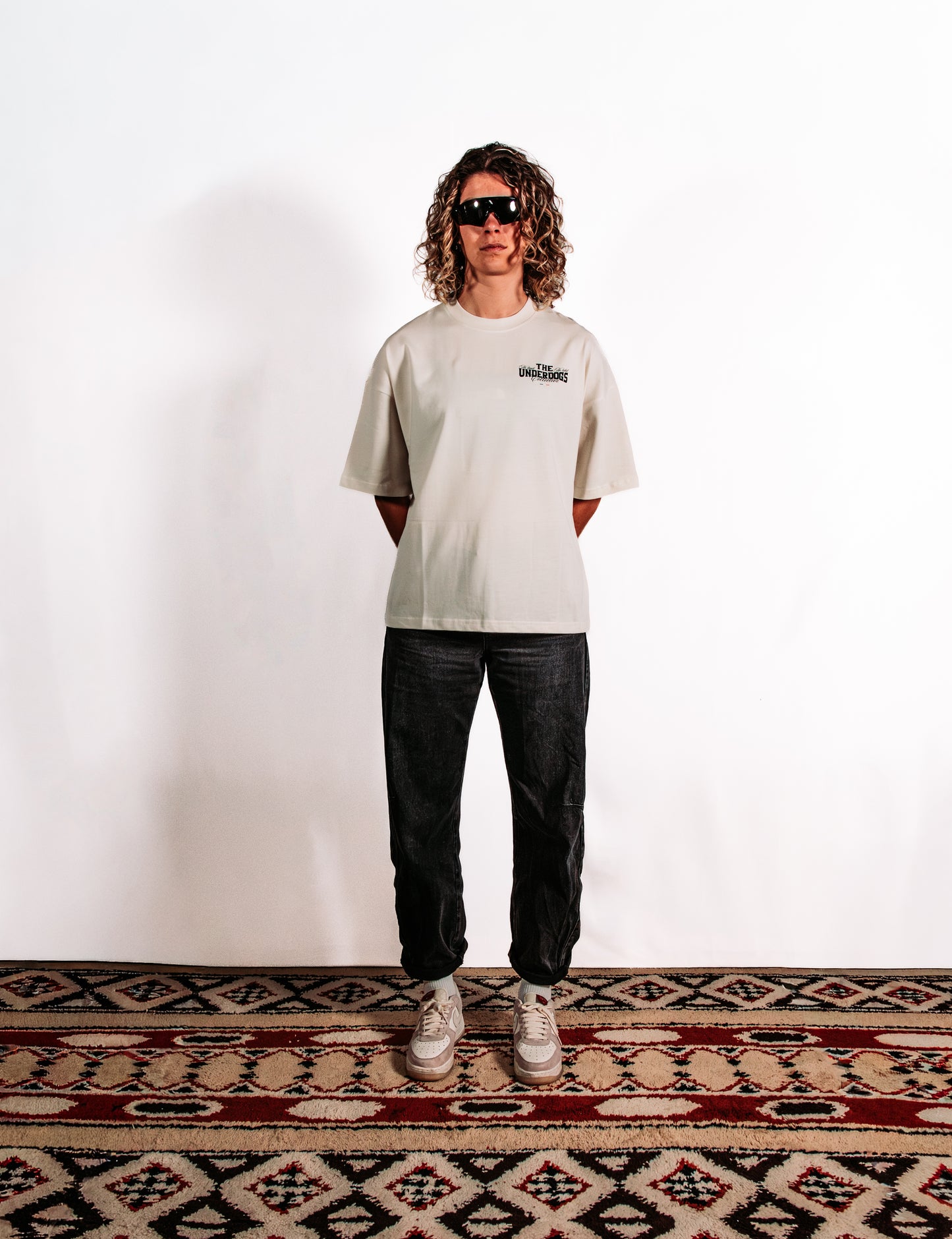 Vintage White Oversized Boxy Tee - Biathlon Shooting Game