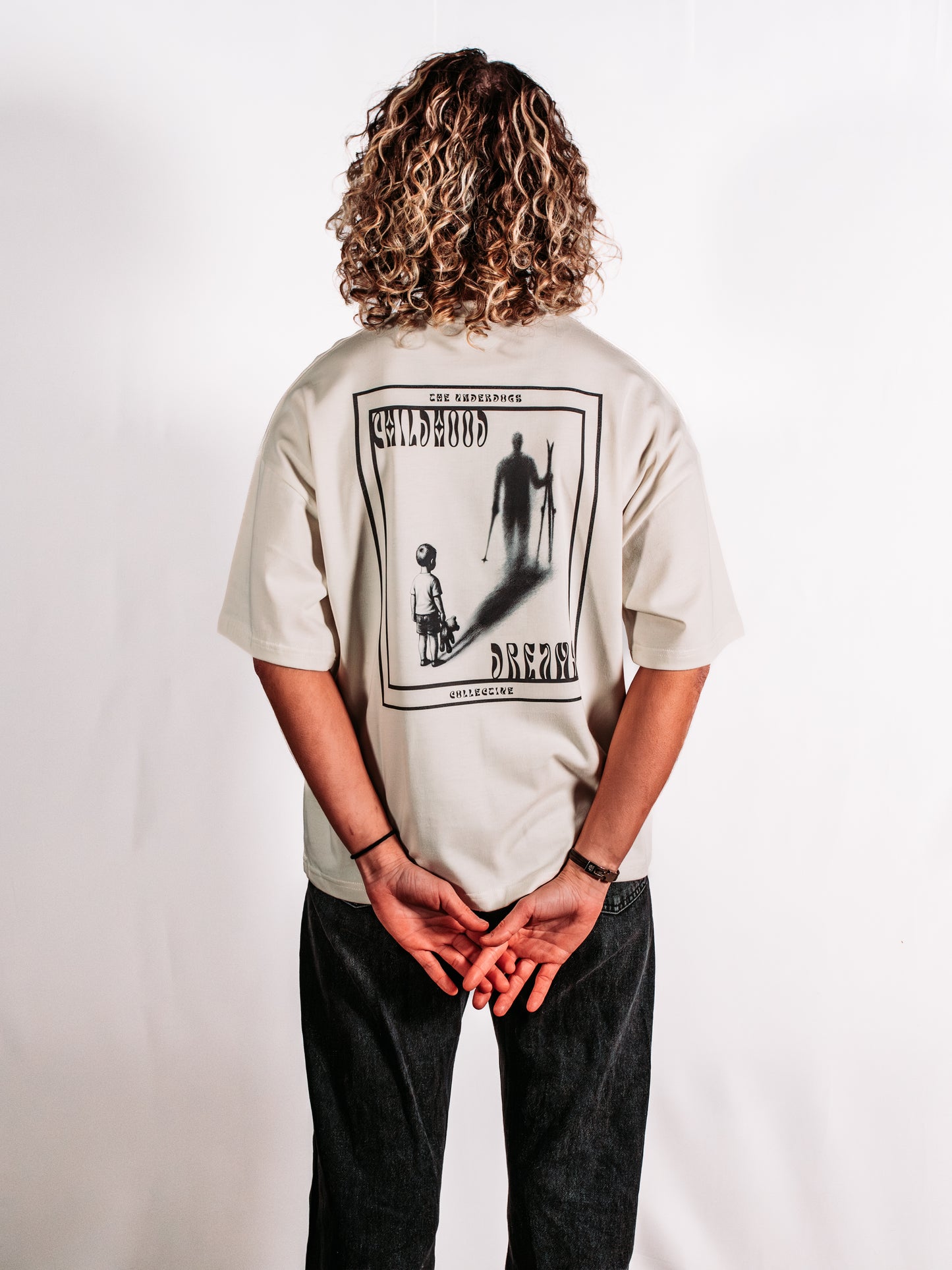 Vintage White Oversized Boxy Tee - Childhood dreams