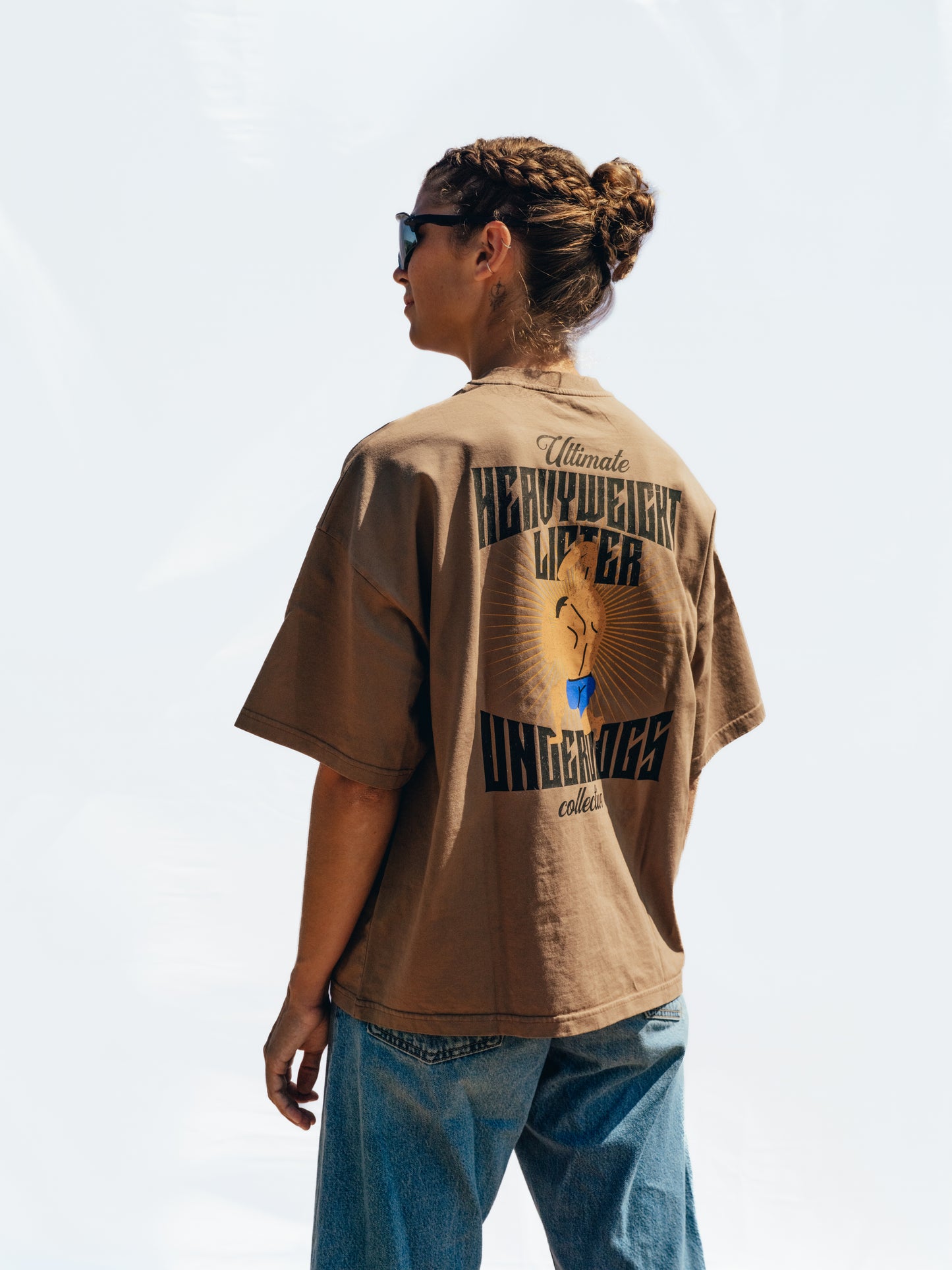 Vintage Tan Oversize Boxy Tee - The Heavyweight lifter