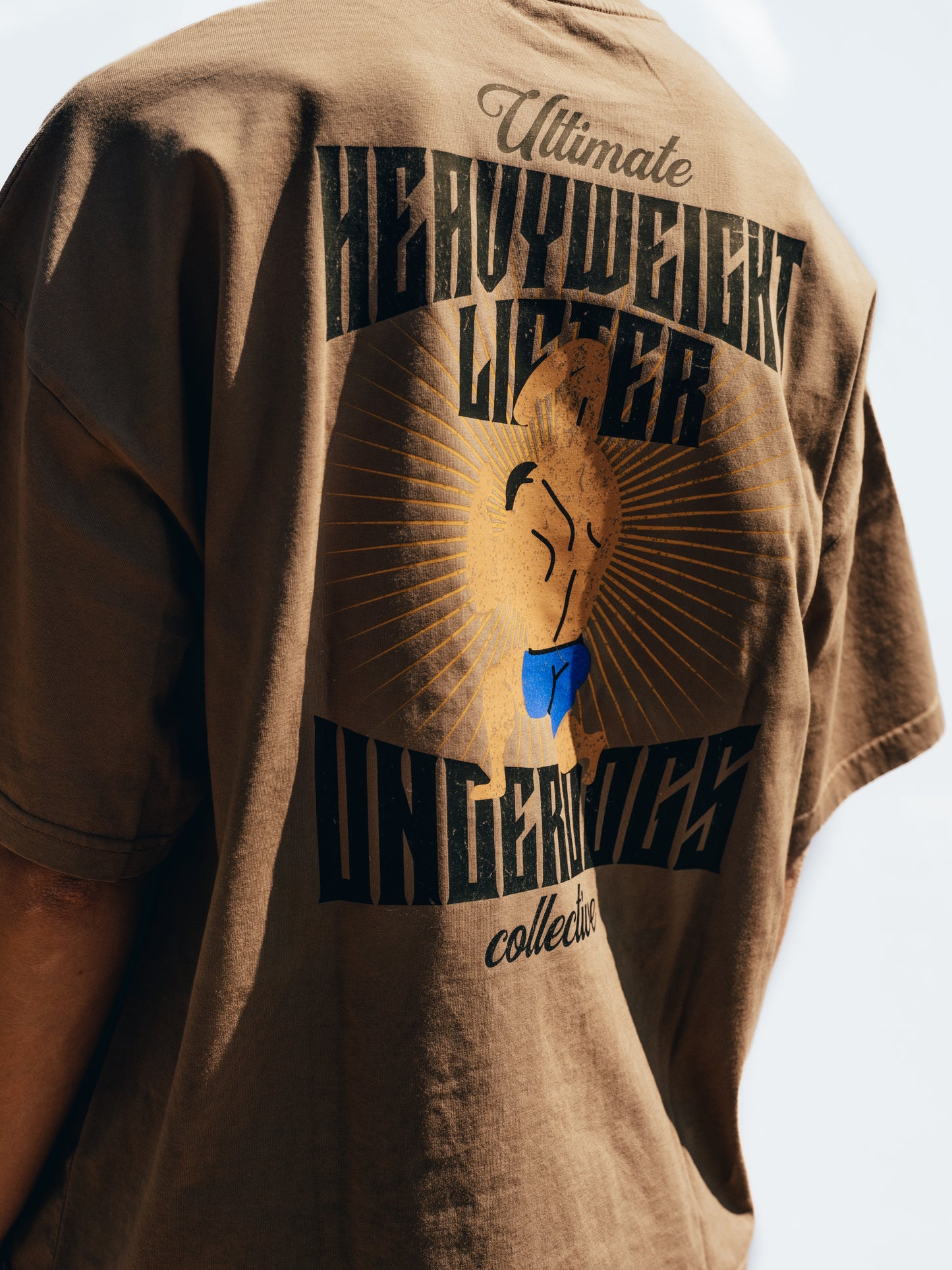 Vintage Tan Oversize Boxy Tee - The Heavyweight lifter
