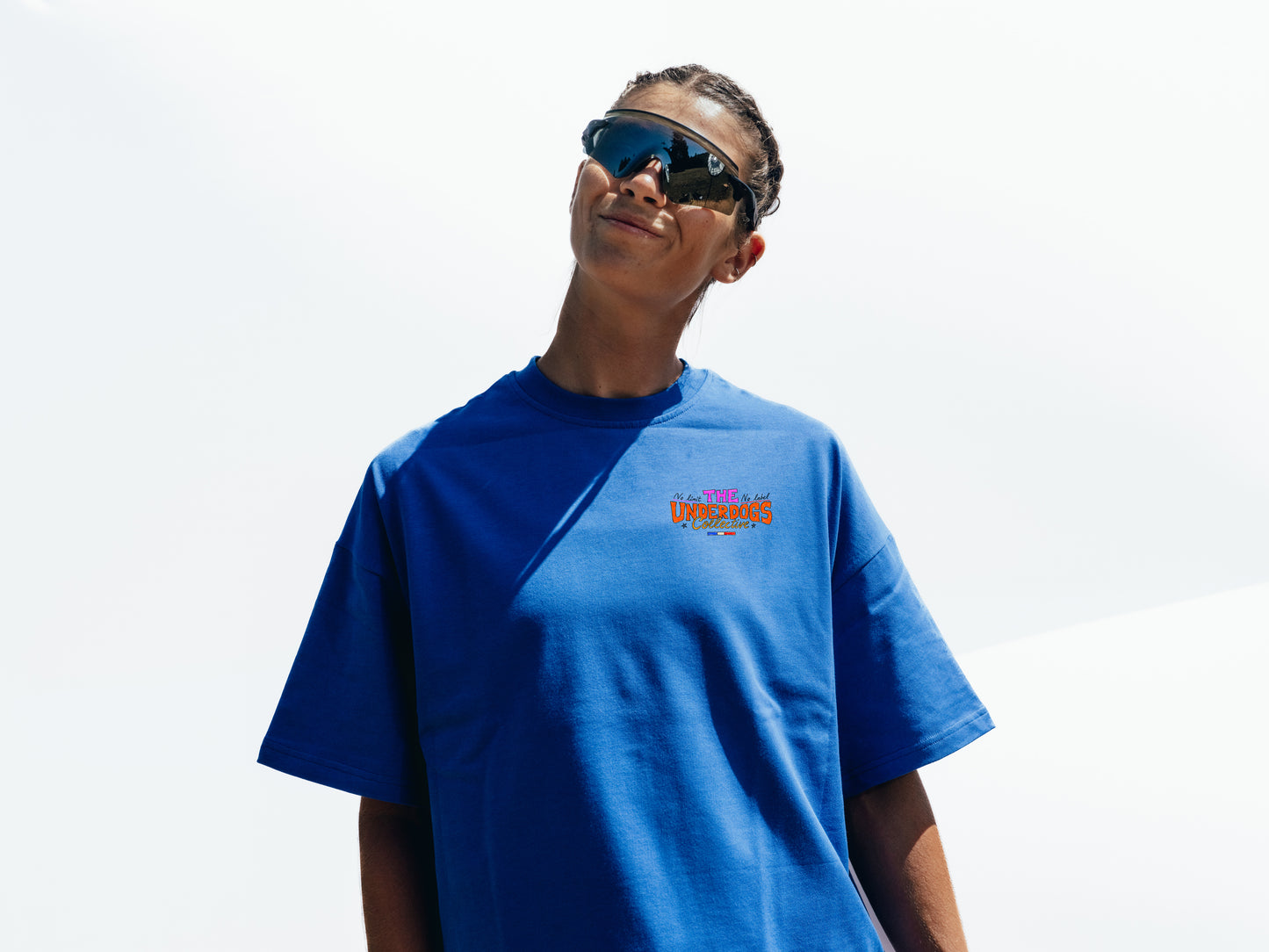 Cobalt Blue Oversize Boxy Tee - Winter Adventures