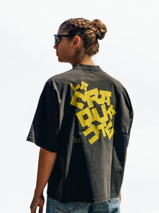 Vintage Black Oversize Boxy Tee - La Craquante