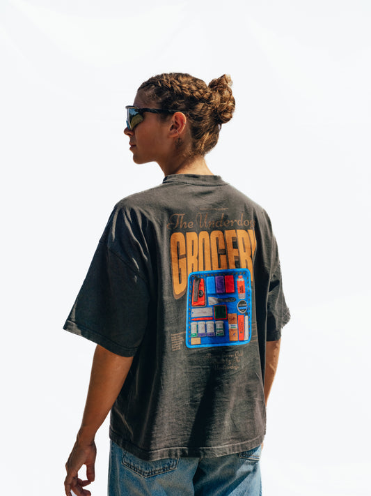 Vintage Black Oversize Boxy Tee - Underdogs Grocery