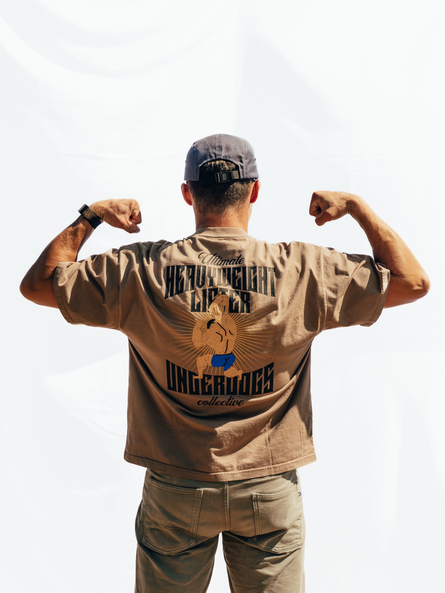 Vintage Tan Oversize Boxy Tee - The Heavyweight lifter