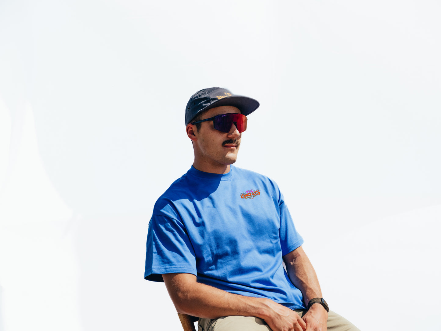 Cobalt Blue Oversize Boxy Tee - Winter Adventures