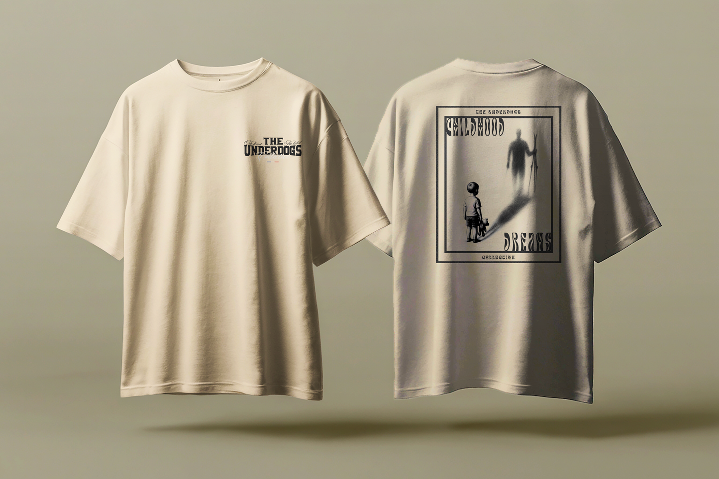 Vintage White Oversized Boxy Tee - Childhood dreams